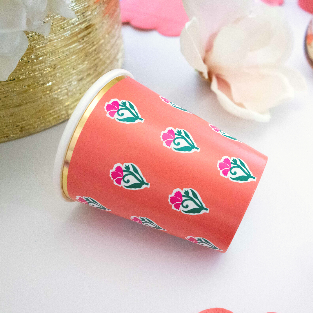 Block Print Cup Set (x 8)