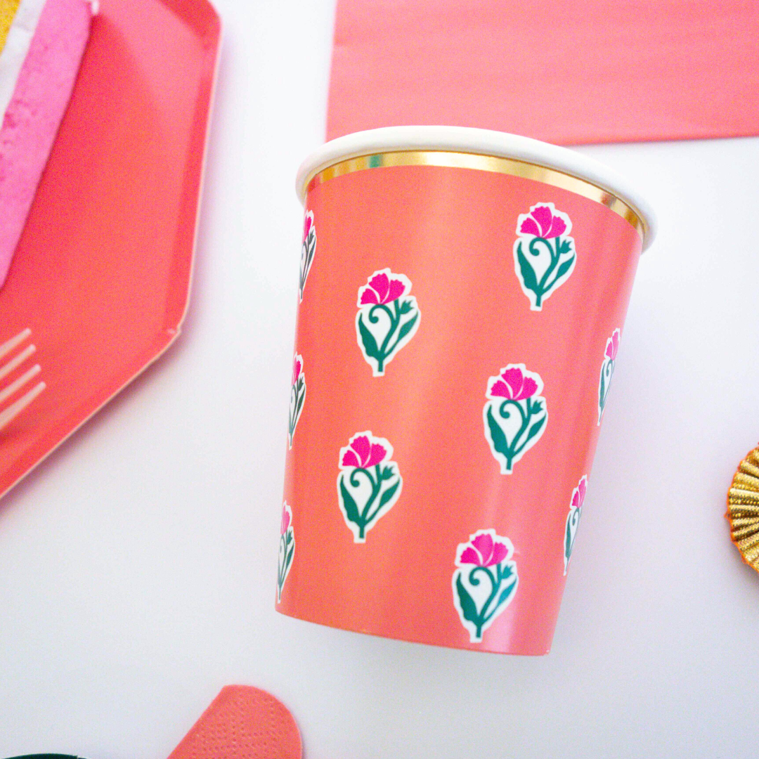 Block Print Cup Set (x 8)