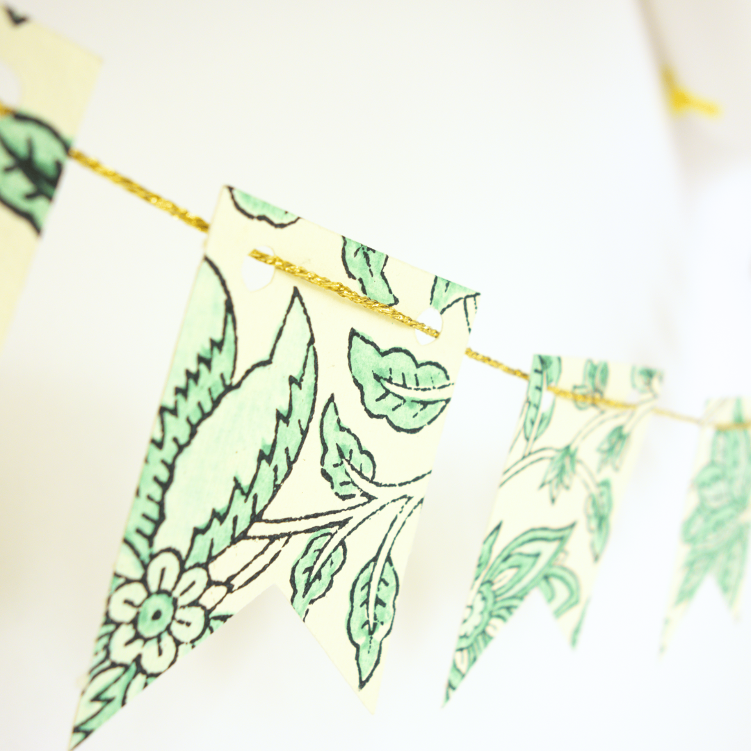 Teal Blossom Bunting Garland