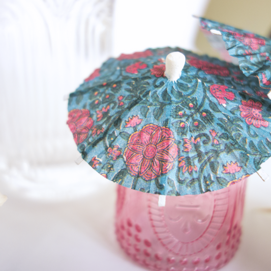 Tropical Ajrakh Cocktail Umbrella (x 20)