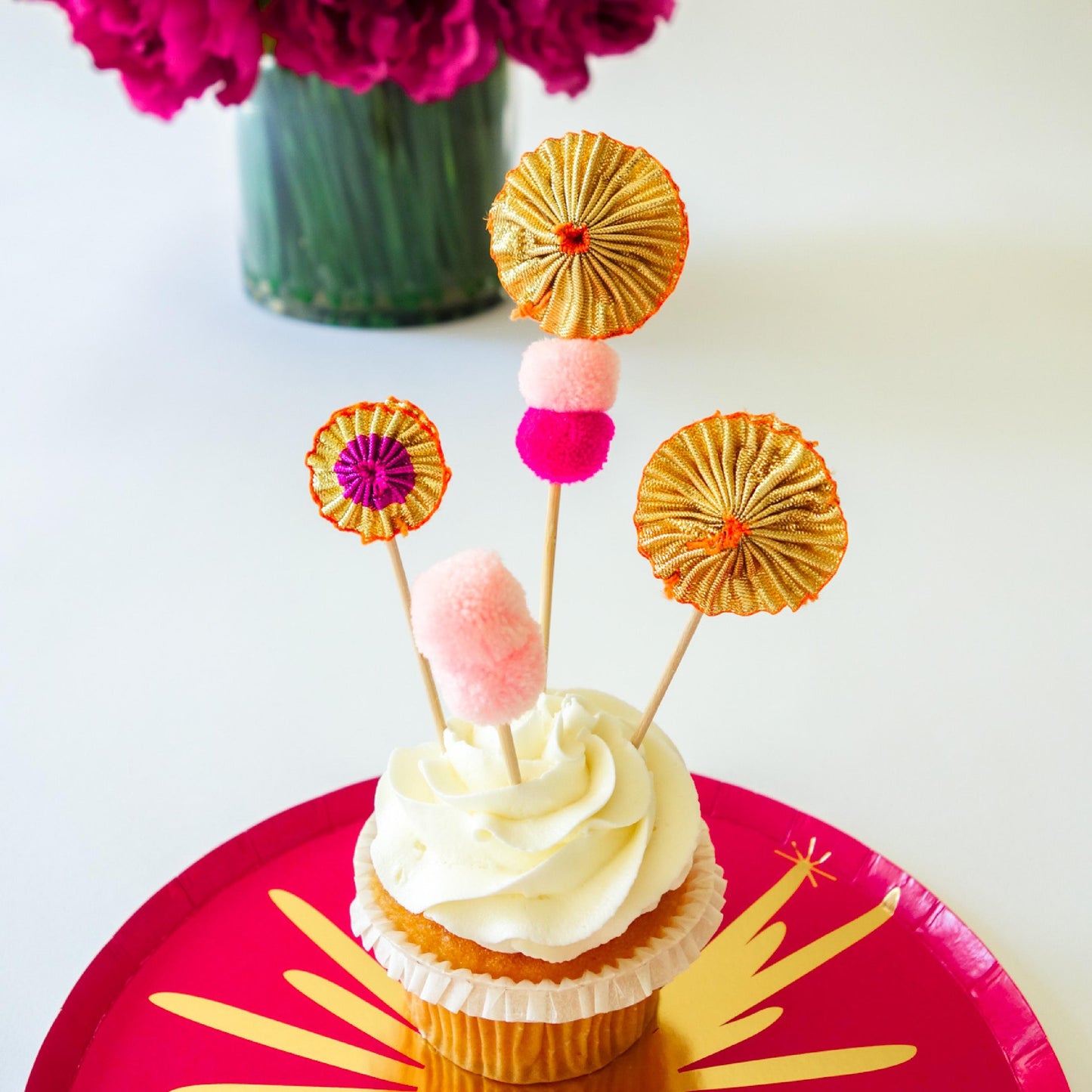 Pretty in Pink Cake Topper (x 4)