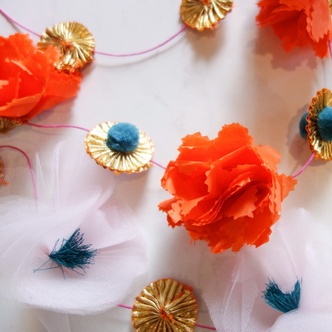 Marigold Garland in Teal (x 3)