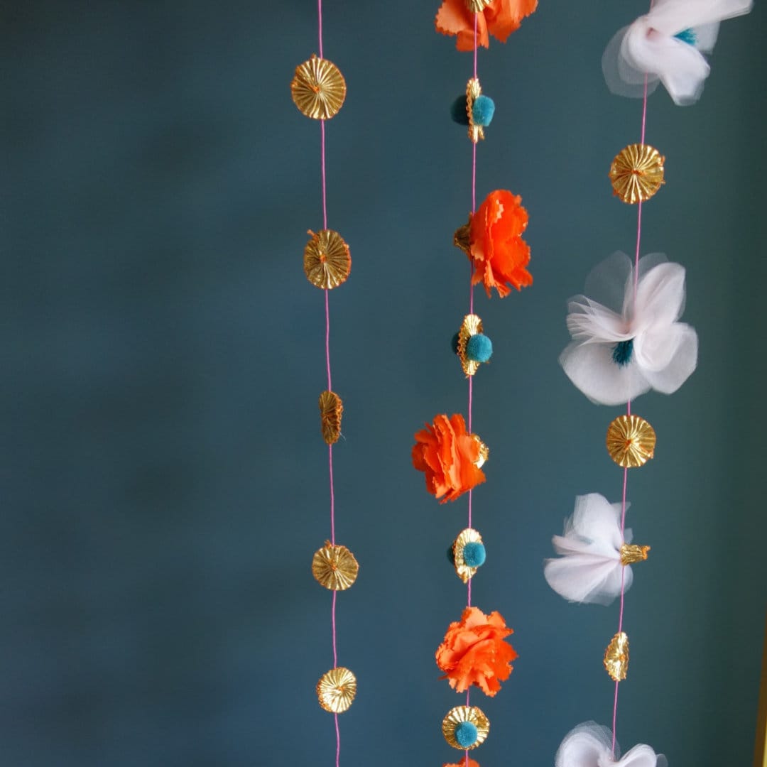 Marigold Garland in Teal (x 3)