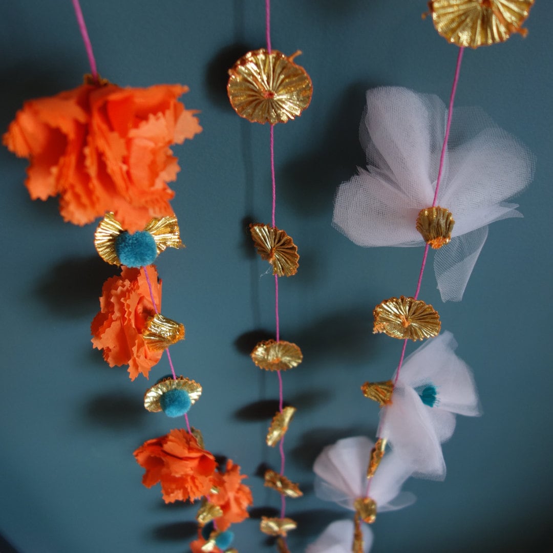 Marigold Garland in Teal (x 3)